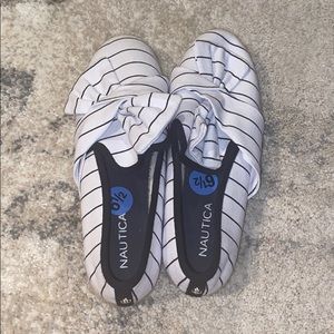 NWOT Striped Slip-On Shoes